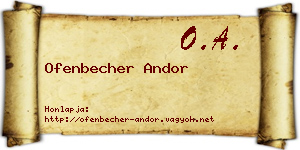 Ofenbecher Andor névjegykártya